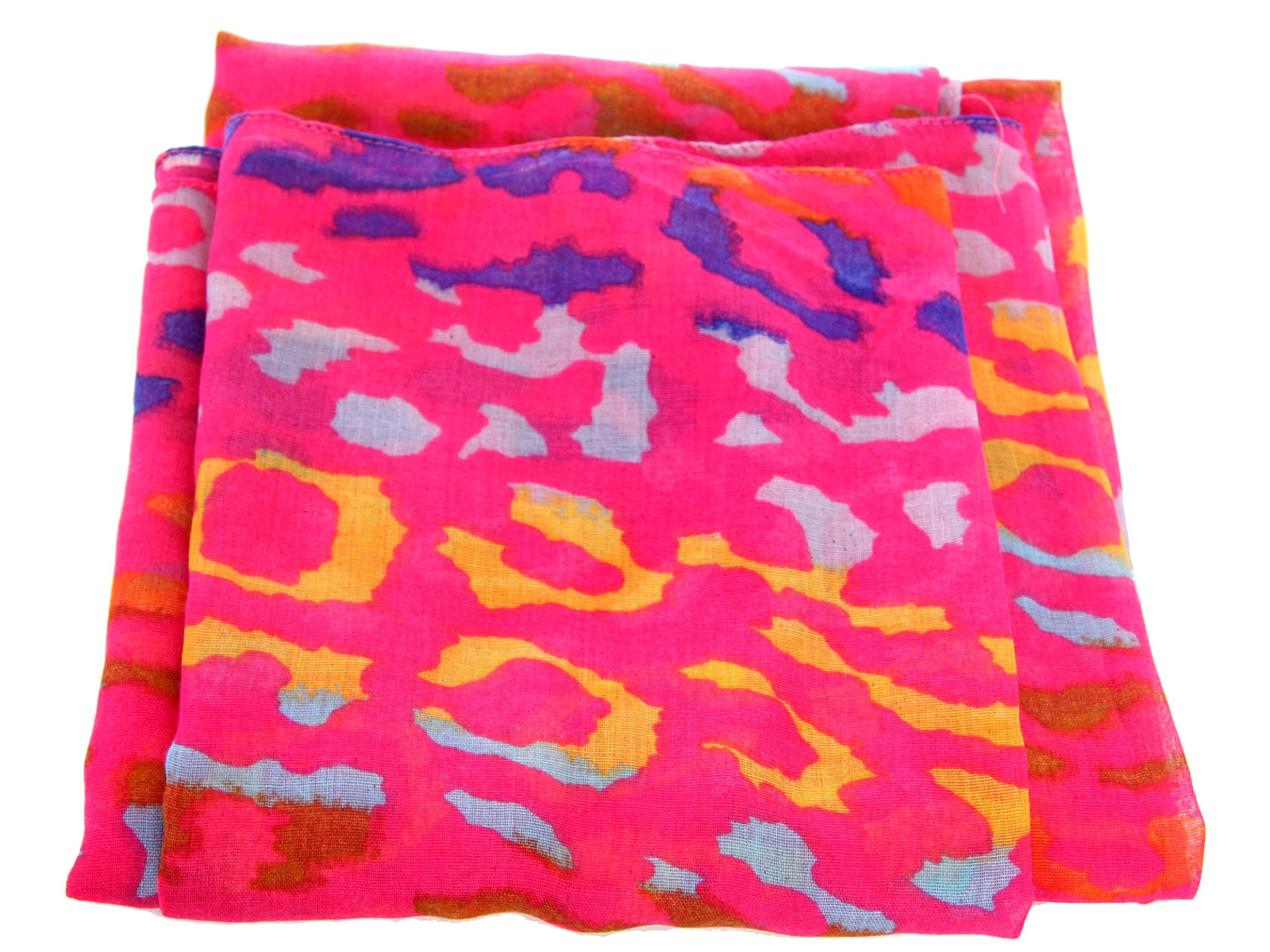 Pink/Multi Print Polyester Scarf