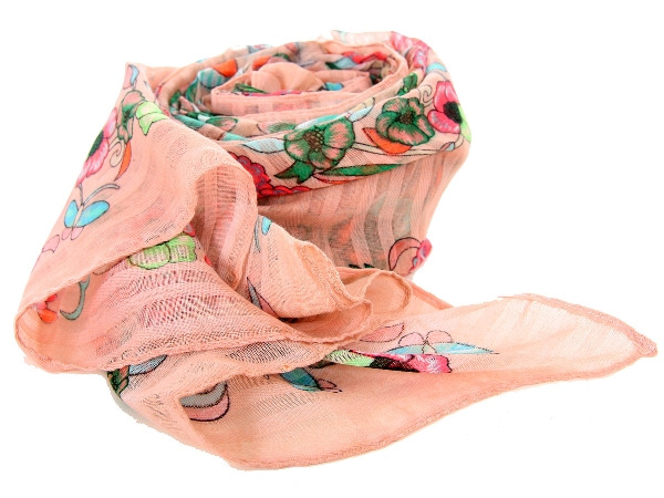 Floral Print Peach Scarf