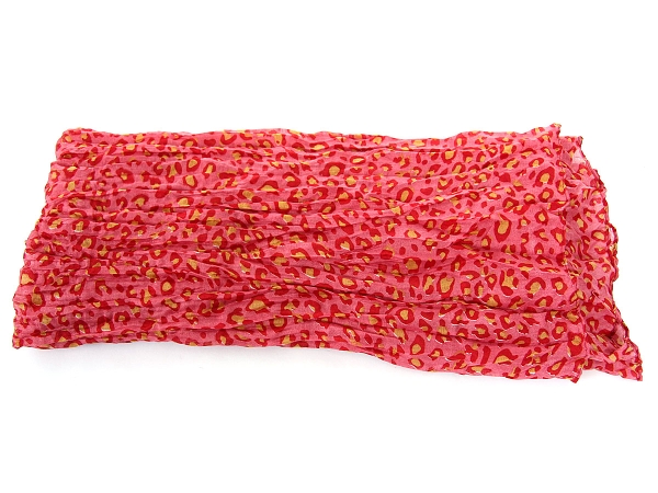 Leopard Print Crinkled Polyester Wrap