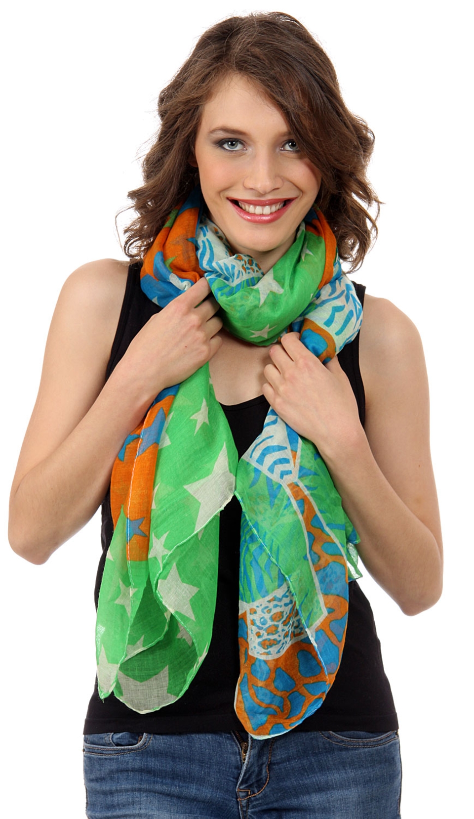Animal  & Stars Print Polyester Wrap