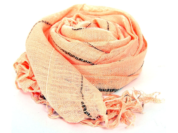 Orange with Black Stripes Viscose Scarf