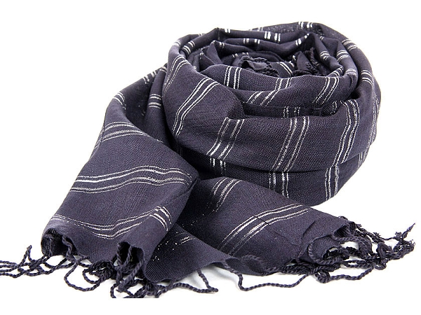 Horizontal Striped Viscose Scarf
