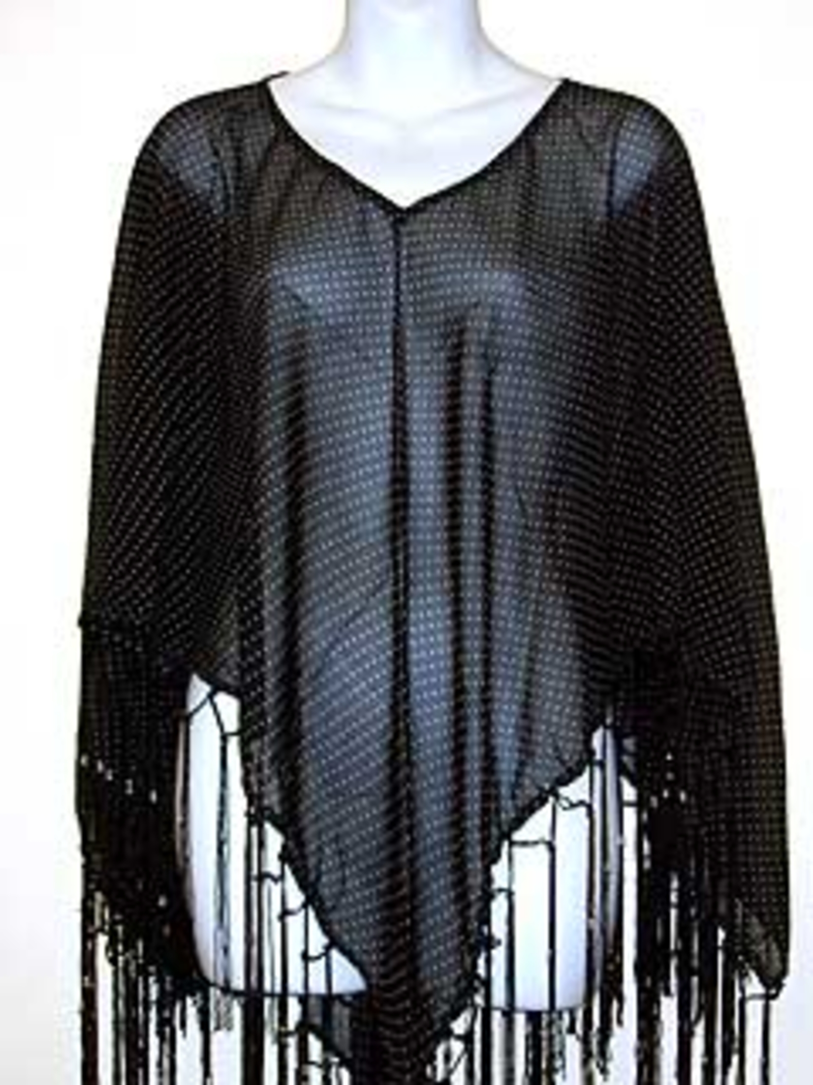 Small Dots V-neck Poncho Top
