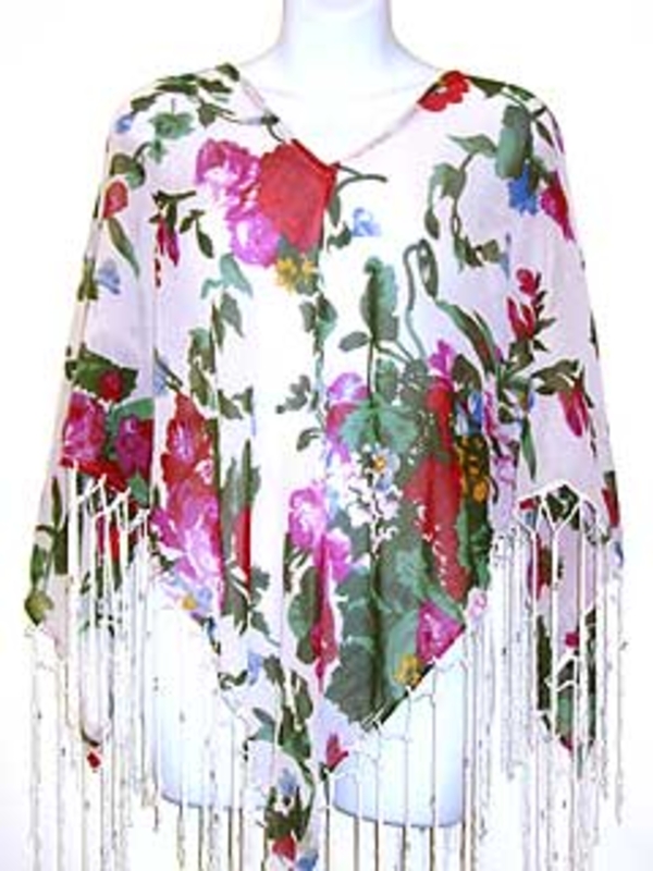 Floral Print Poncho Top