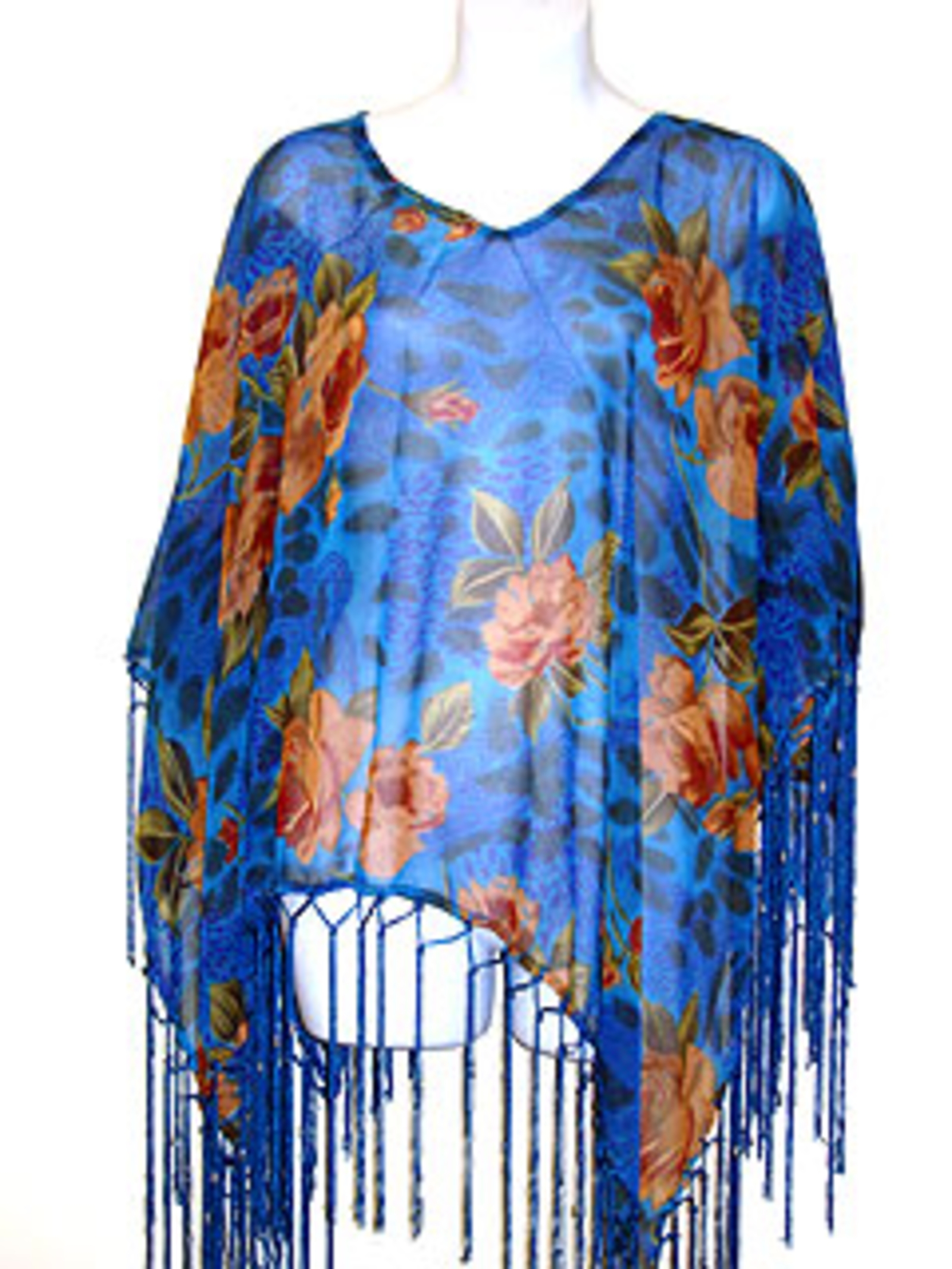 Floral Print Poncho Top