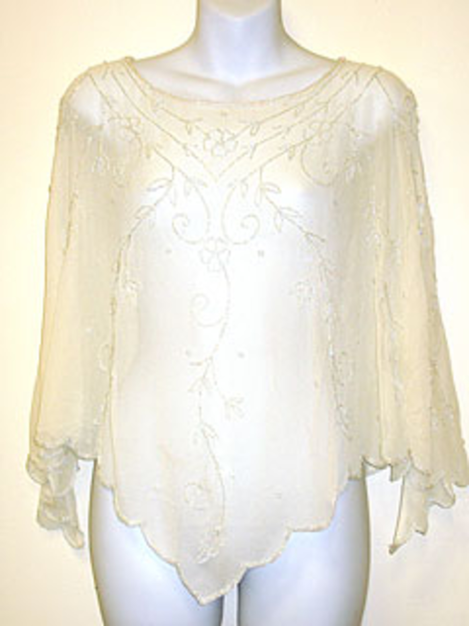 Beaded Rayon Poncho Top