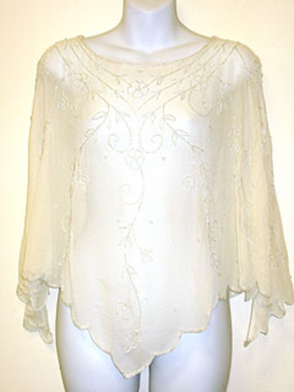 Beaded Rayon Poncho Top