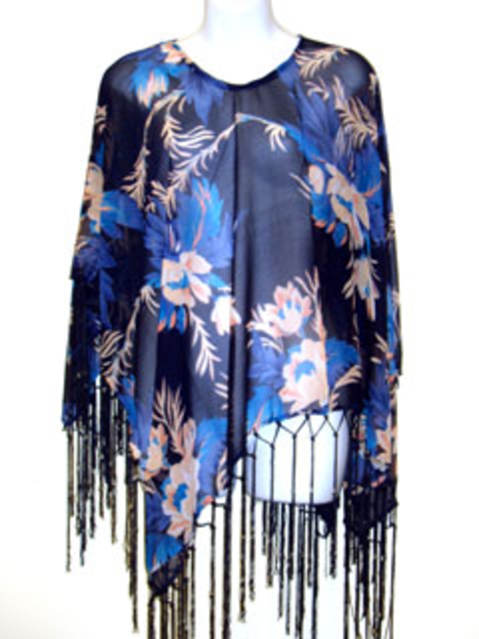 Poncho with Hanging Tussels