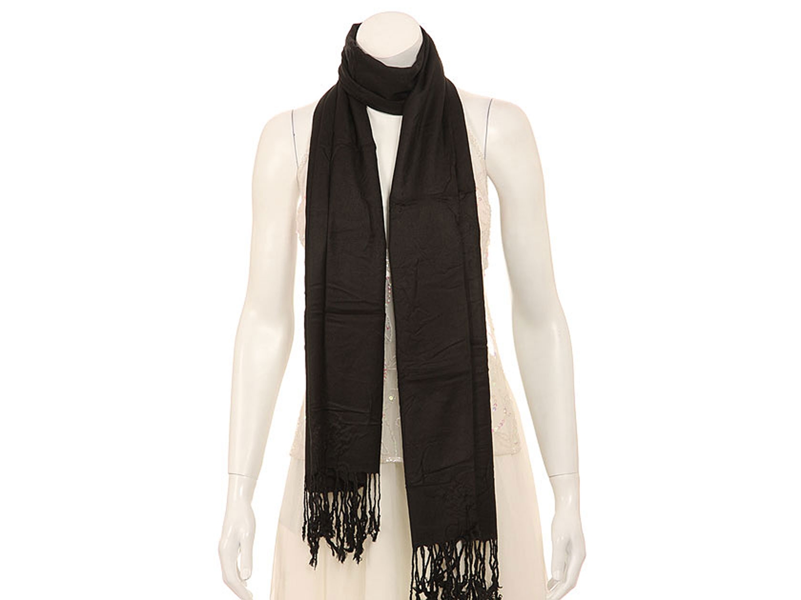 Viscose Woven Black Shawl