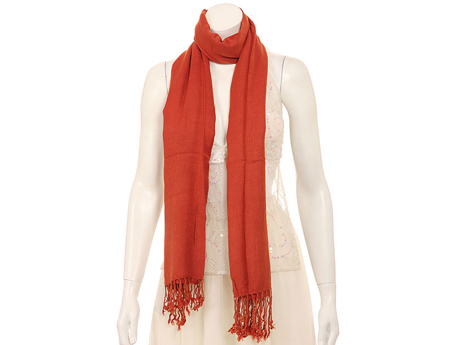 Viscose Woven Orange/Mustard Shawl
