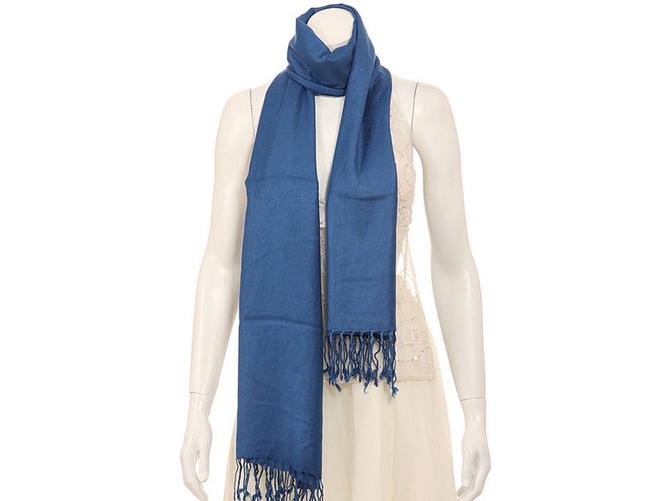 Viscose Woven Royal Blue Shawl