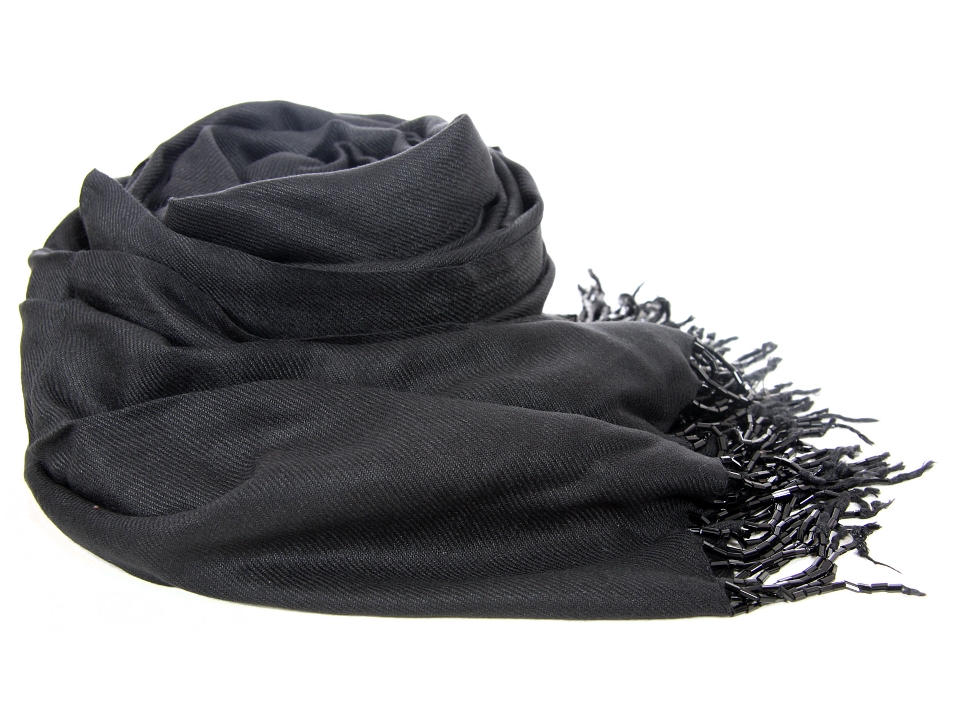 Rayon Shawl with Beaded Fringe