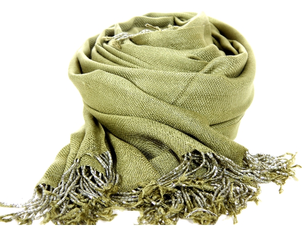 Rayon Shawl with Beaded Fringe