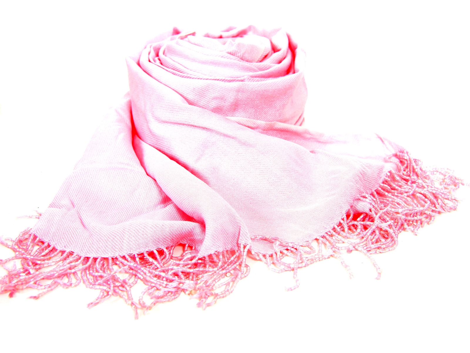 Rayon Shawl with Beaded Fringe