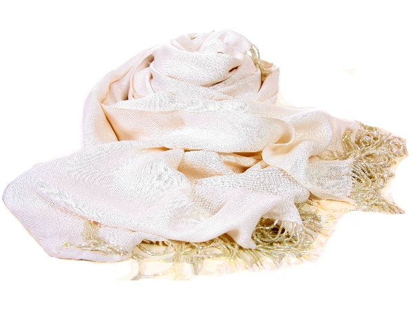 Rayon Shawl with Beaded Fringe