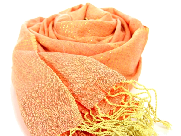 Orangy with Lime Viscose Scarf