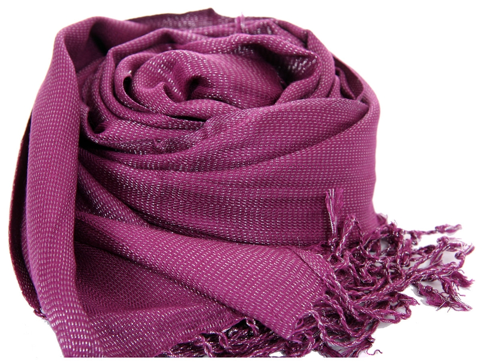 Shiny Plum Viscose Scarf