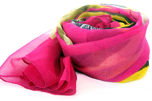 Multi Colored Polyester Scarf for Women