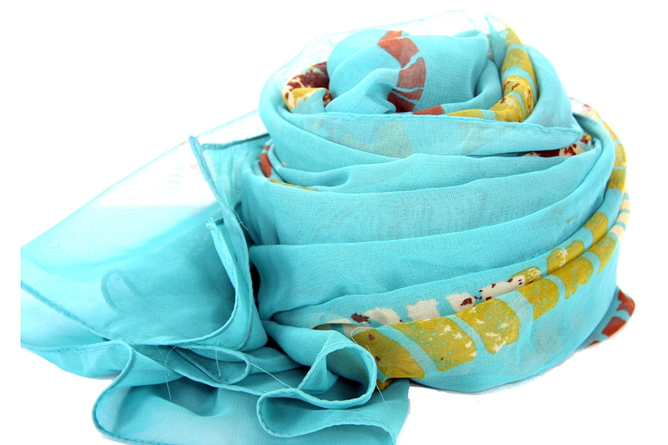Artsy Print Sheer Polyester Scarf