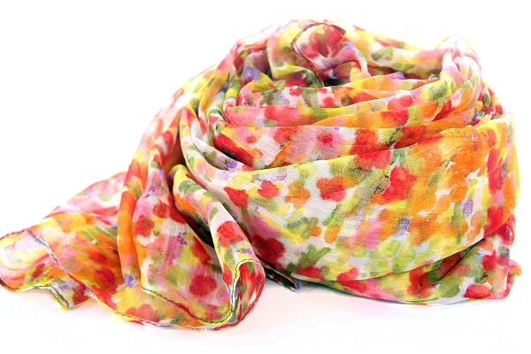 Floral Colorful Polyester Scarf