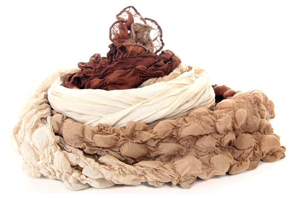 Crinkled Triple Tone Polyester Scarf