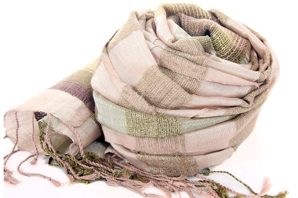 Metallic Plaids Viscose Scarf