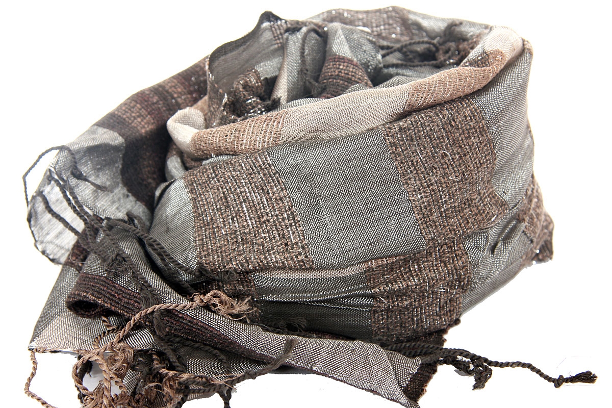 Metallic Plaids Viscose Scarf