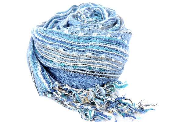 Layered Knit Open Weave Scarf