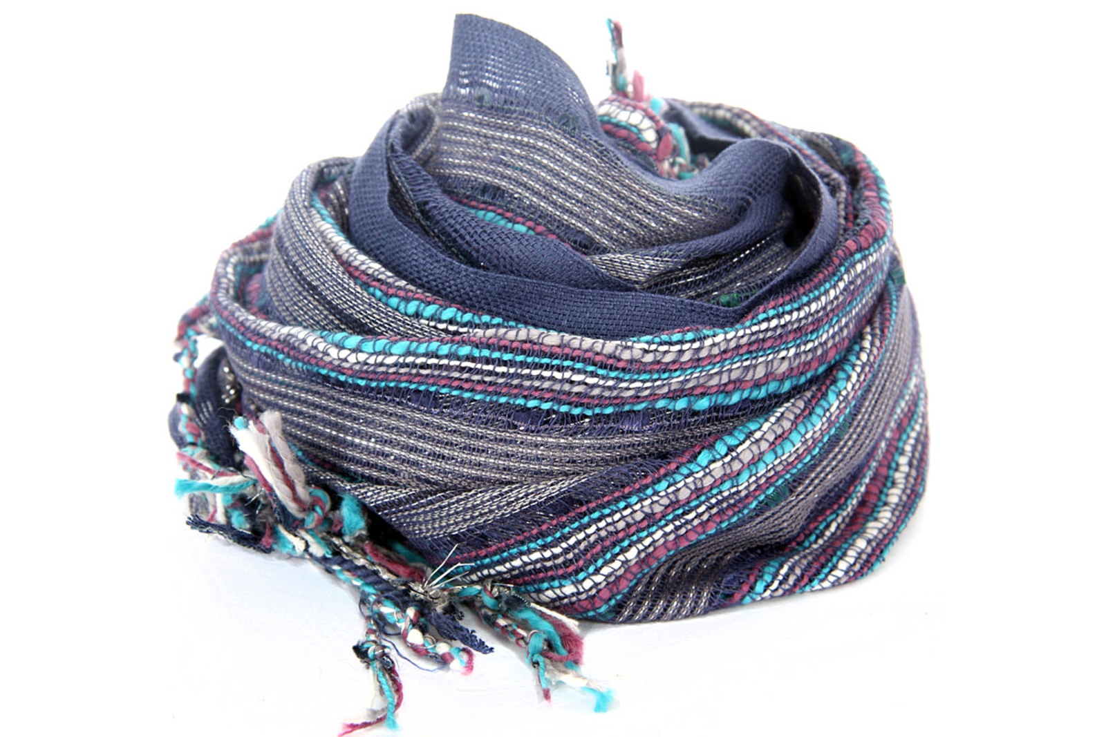 Layered Knit Open Weave Scarf