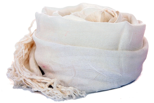 Layered Knit Open Weave Scarf with Fringes