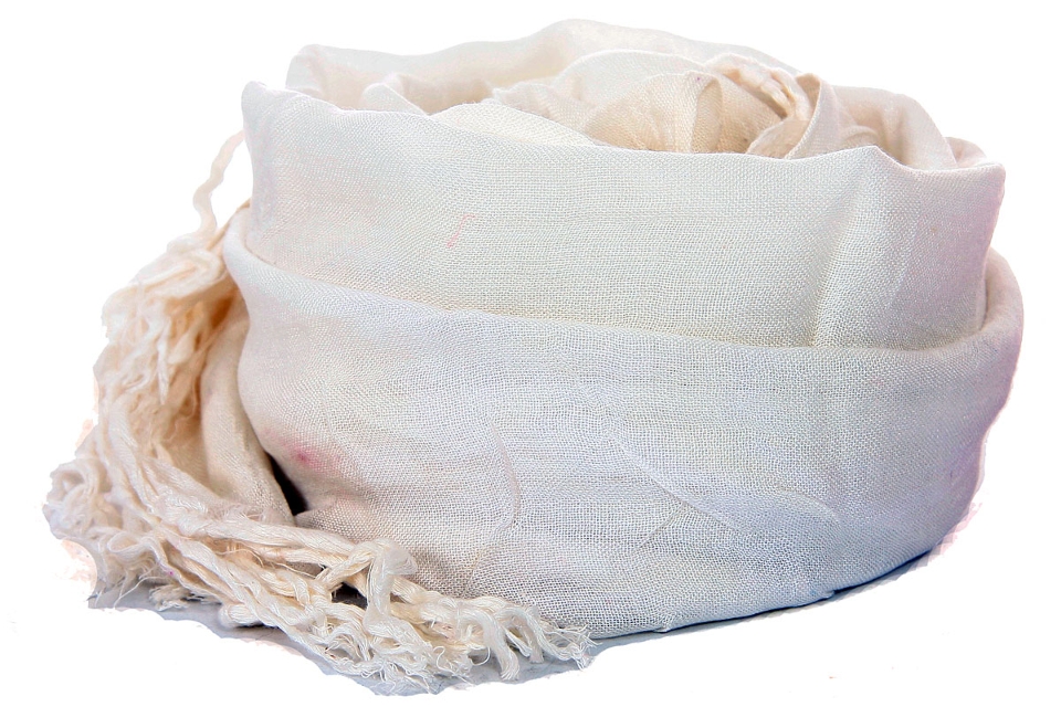 Layered Knit Open Weave Scarf with Fringes