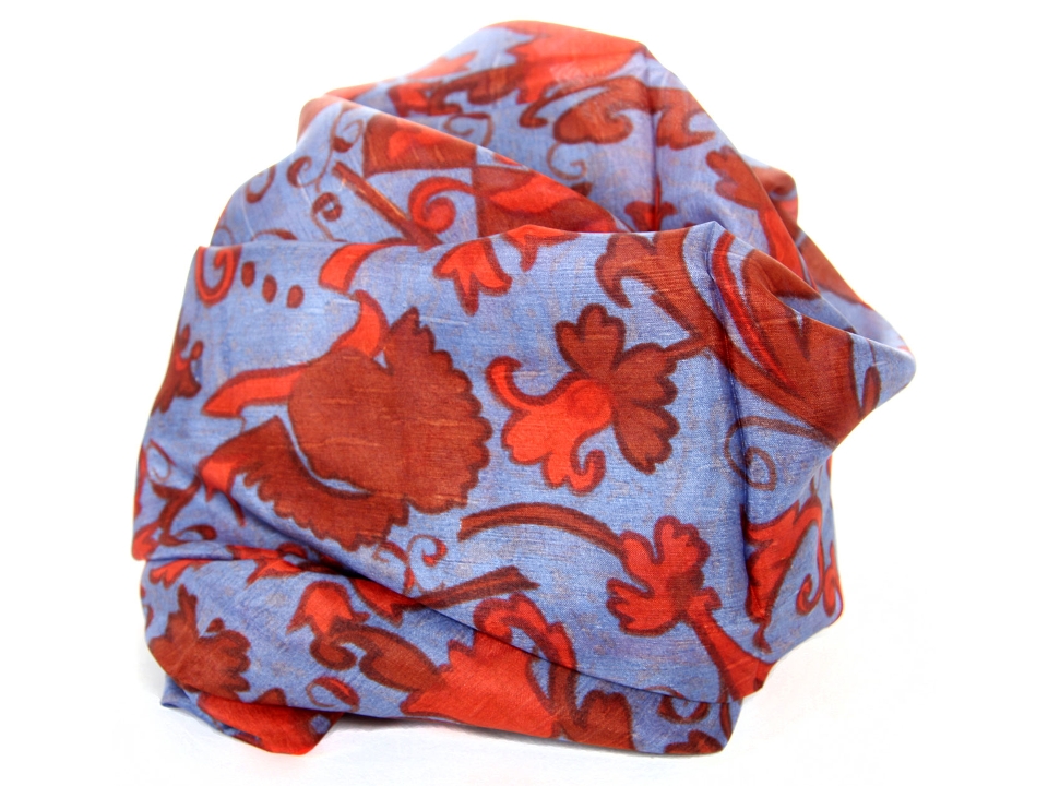 Garden Inspired Print Silk Scarf