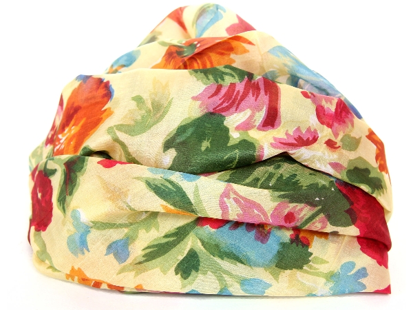 Colorful Print Square Silk Scarf