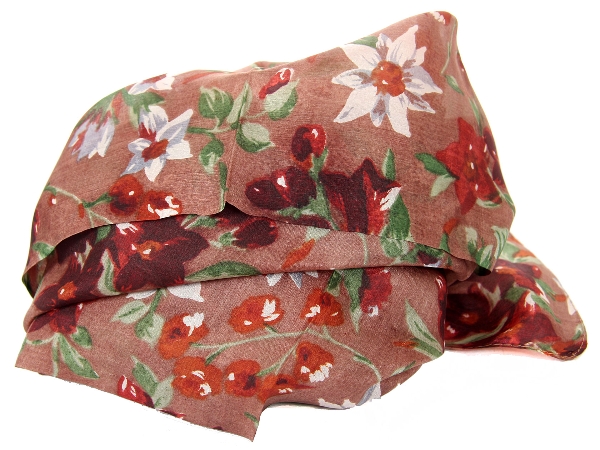 Floral Print Square Silk Scarf