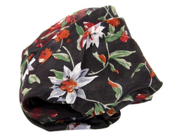 Square Floral Silk Scarf